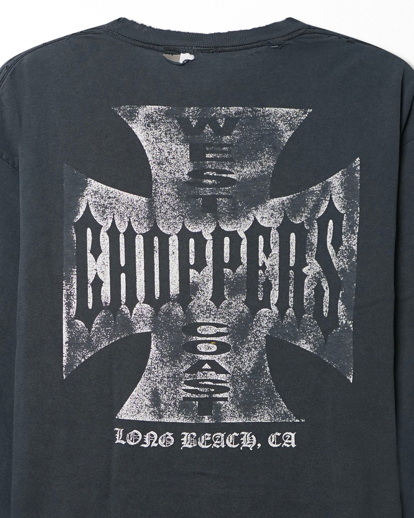 ANVIL WEST COAST CHOPPERS "CLASSIC LOGO" BLUE DISTRESSED LONG SLEEVE T-SHIRT