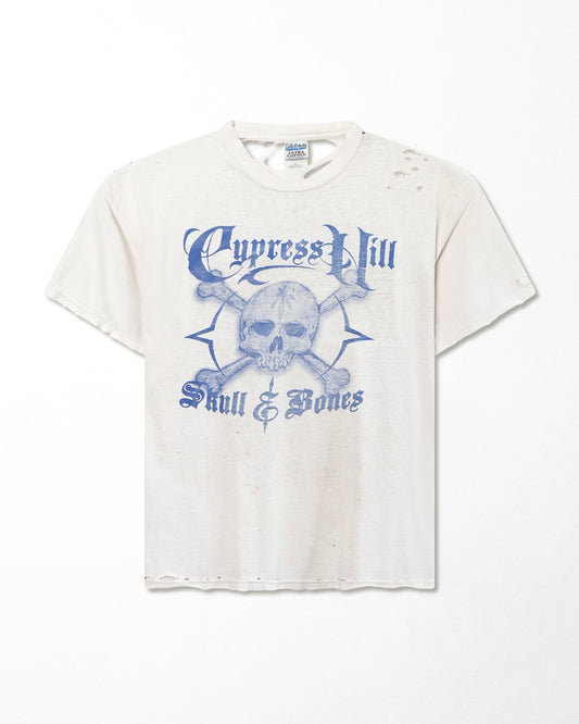 GILDAN "CYPRESS HILL" WHITE DISTRESSED T-SHIRT