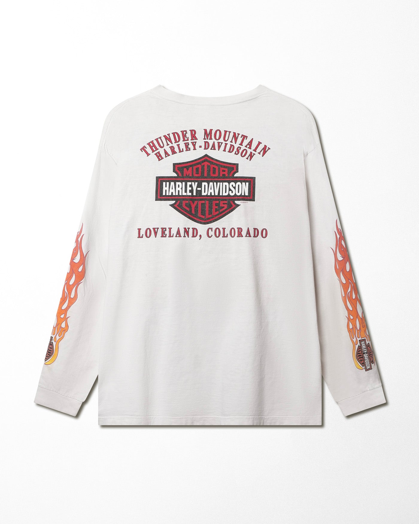 HARLEY DAVIDSON "THUNDER MOUNTAIN" WHITE LONGSLEEVE T-SHIRT