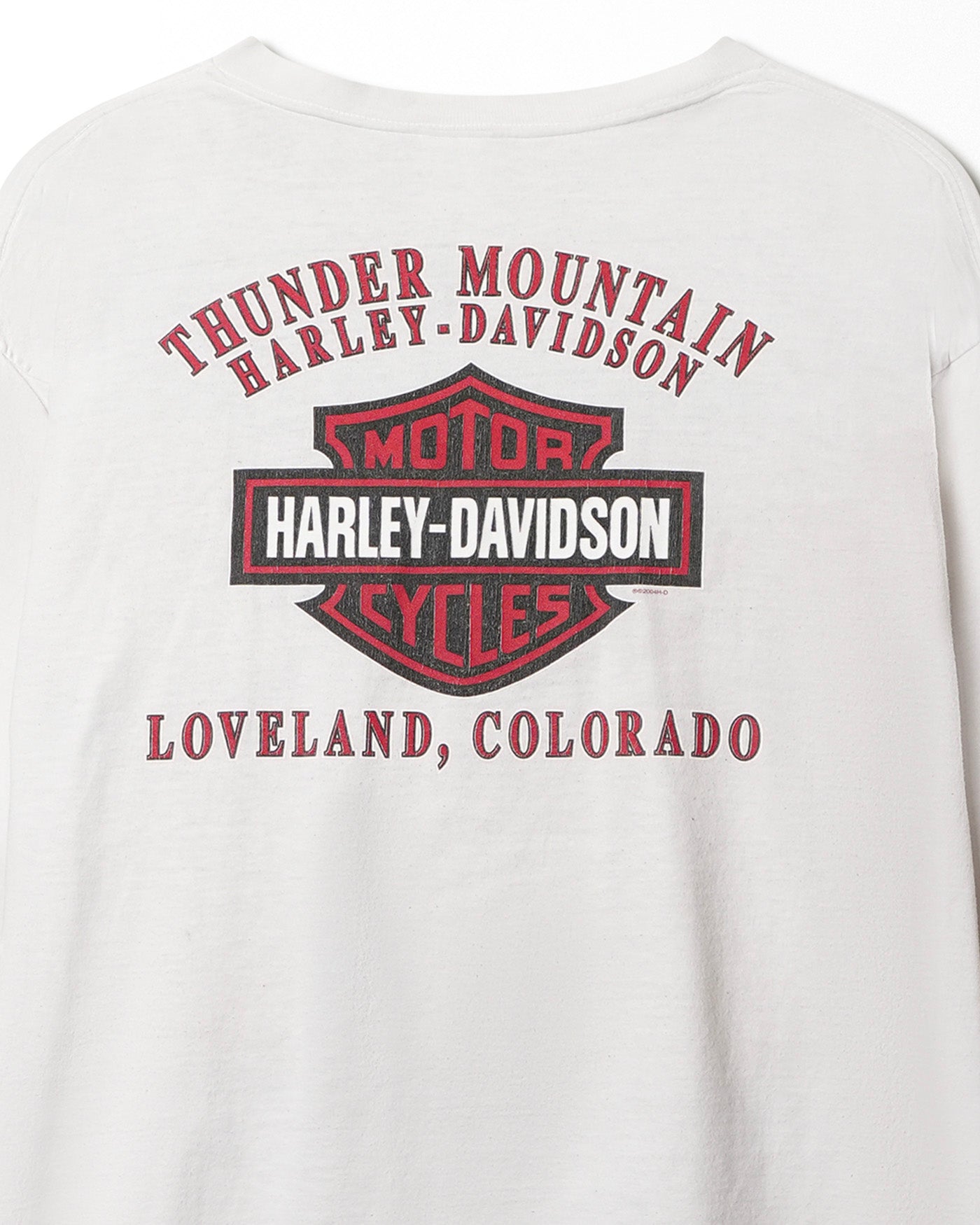 HARLEY DAVIDSON "THUNDER MOUNTAIN" WHITE LONGSLEEVE T-SHIRT