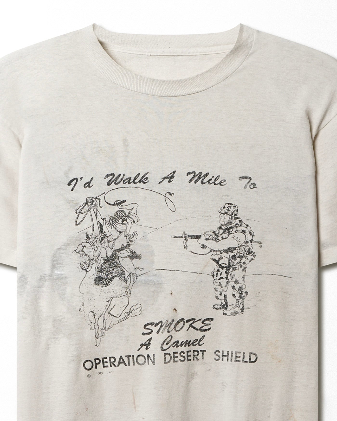 "OPERATION DESERT SHIELD" WHITE FADED T-SHIRT