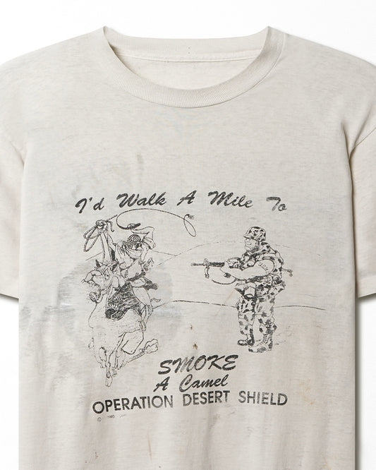 "OPERATION DESERT SHIELD" WHITE FADED T-SHIRT