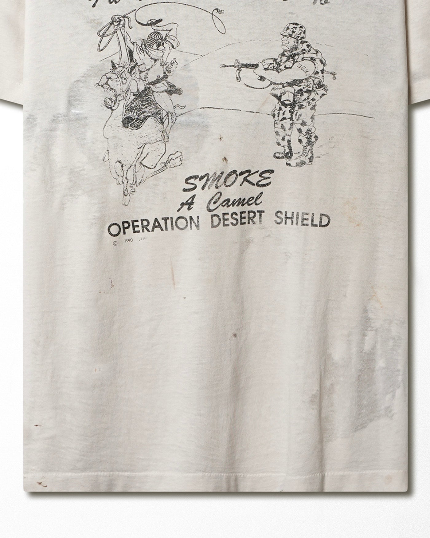 "OPERATION DESERT SHIELD" WHITE FADED T-SHIRT