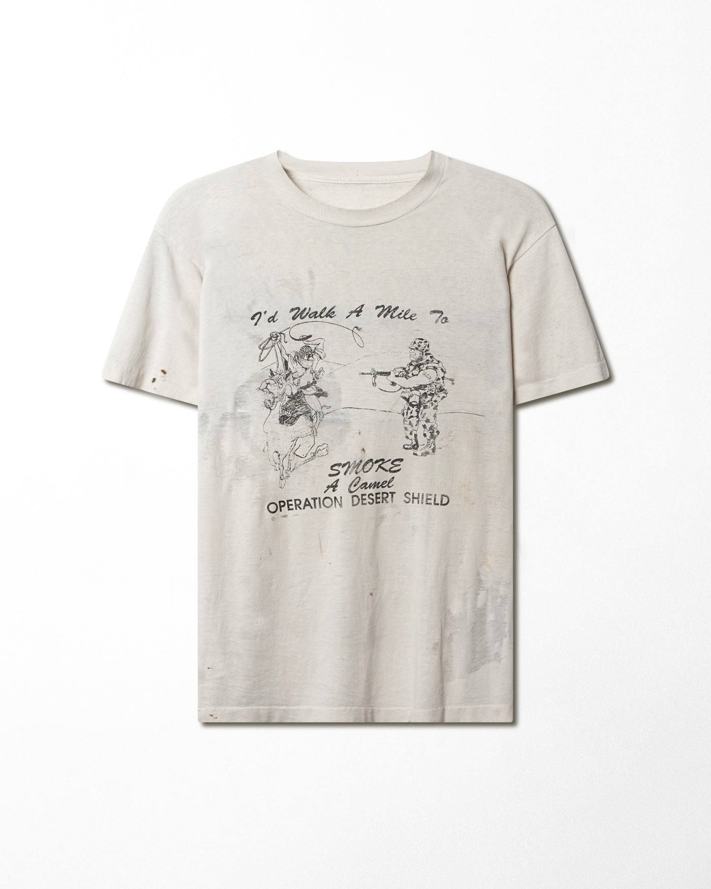 "OPERATION DESERT SHIELD" WHITE FADED T-SHIRT
