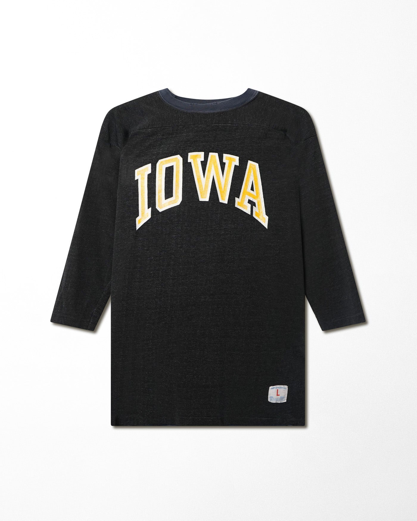 CHAMPION "IOWA" BLACK 3/4 JERSEY T-SHIRT