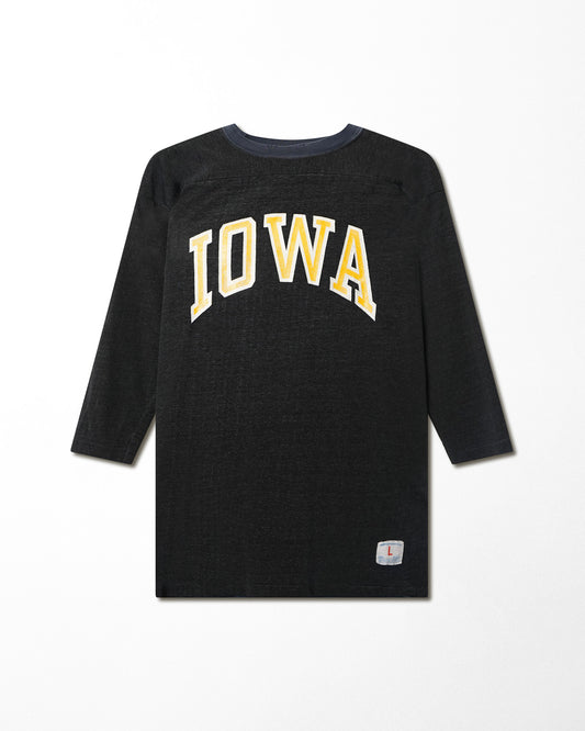 CHAMPION "IOWA" BLACK 3/4 JERSEY T-SHIRT