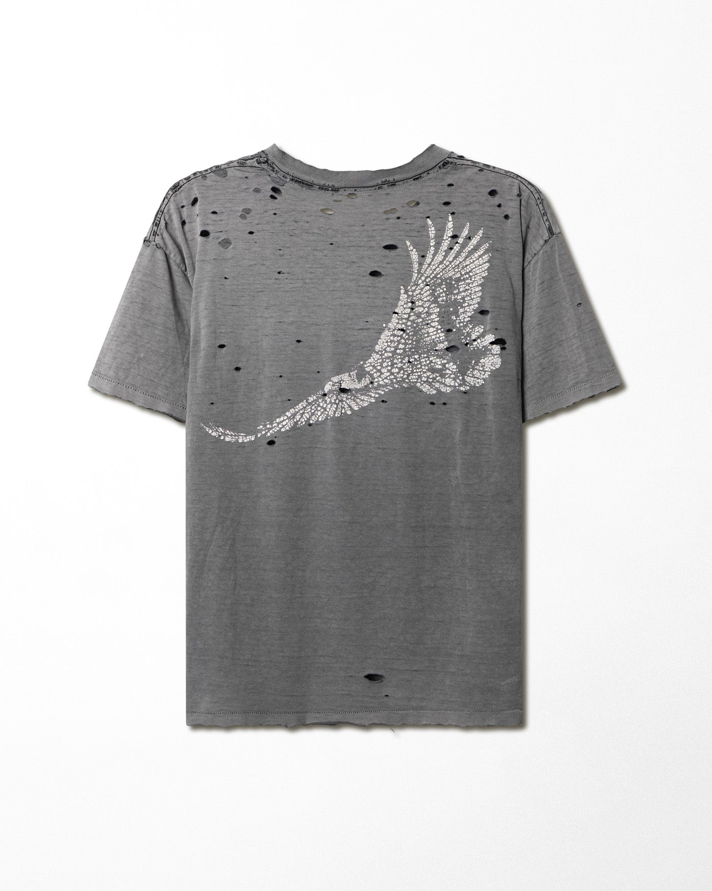 "WINSTON" GREY FADED DISTRESSED T-SHIRT