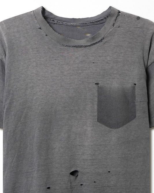 "WINSTON" GREY FADED DISTRESSED T-SHIRT