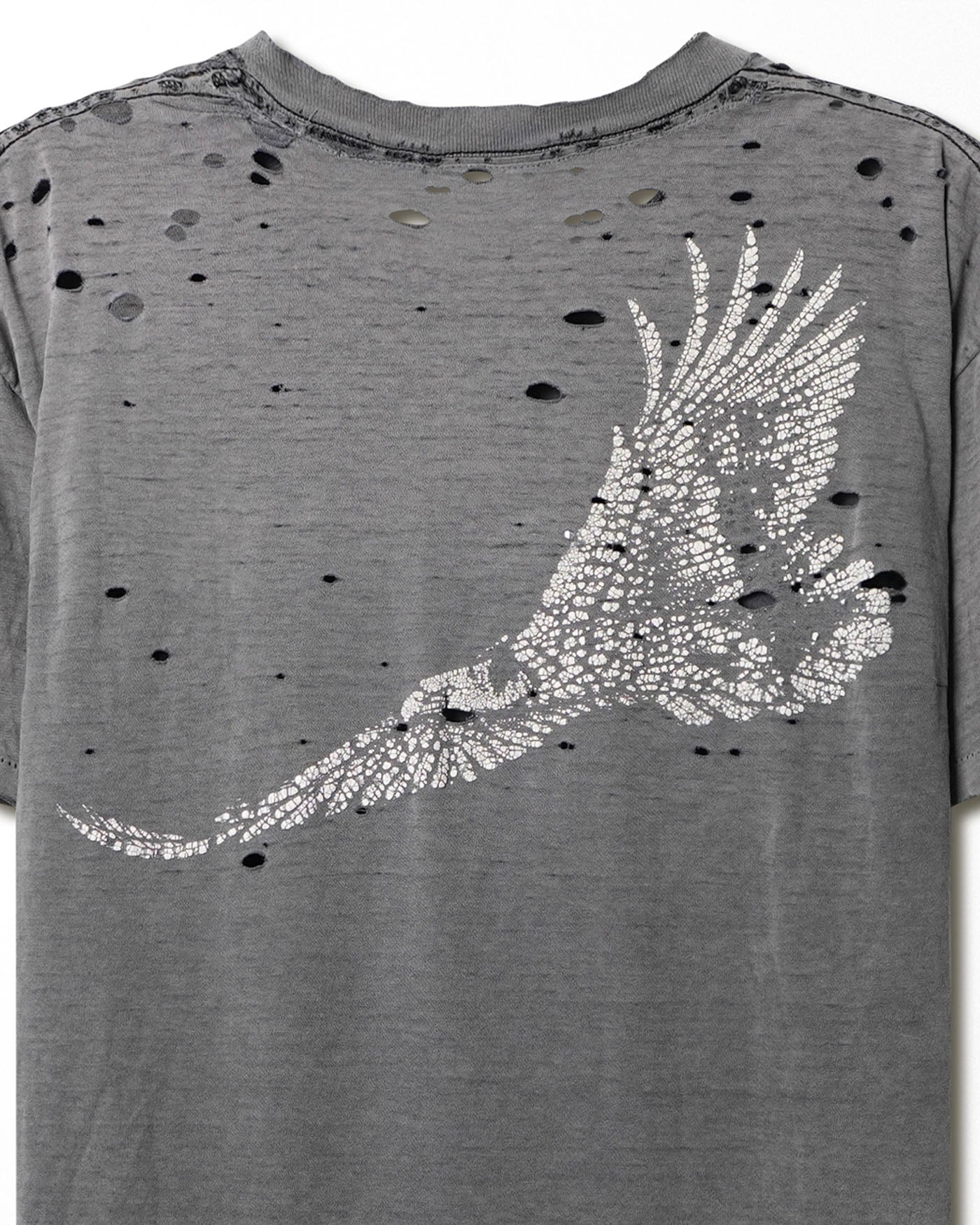 "WINSTON" GREY FADED DISTRESSED T-SHIRT