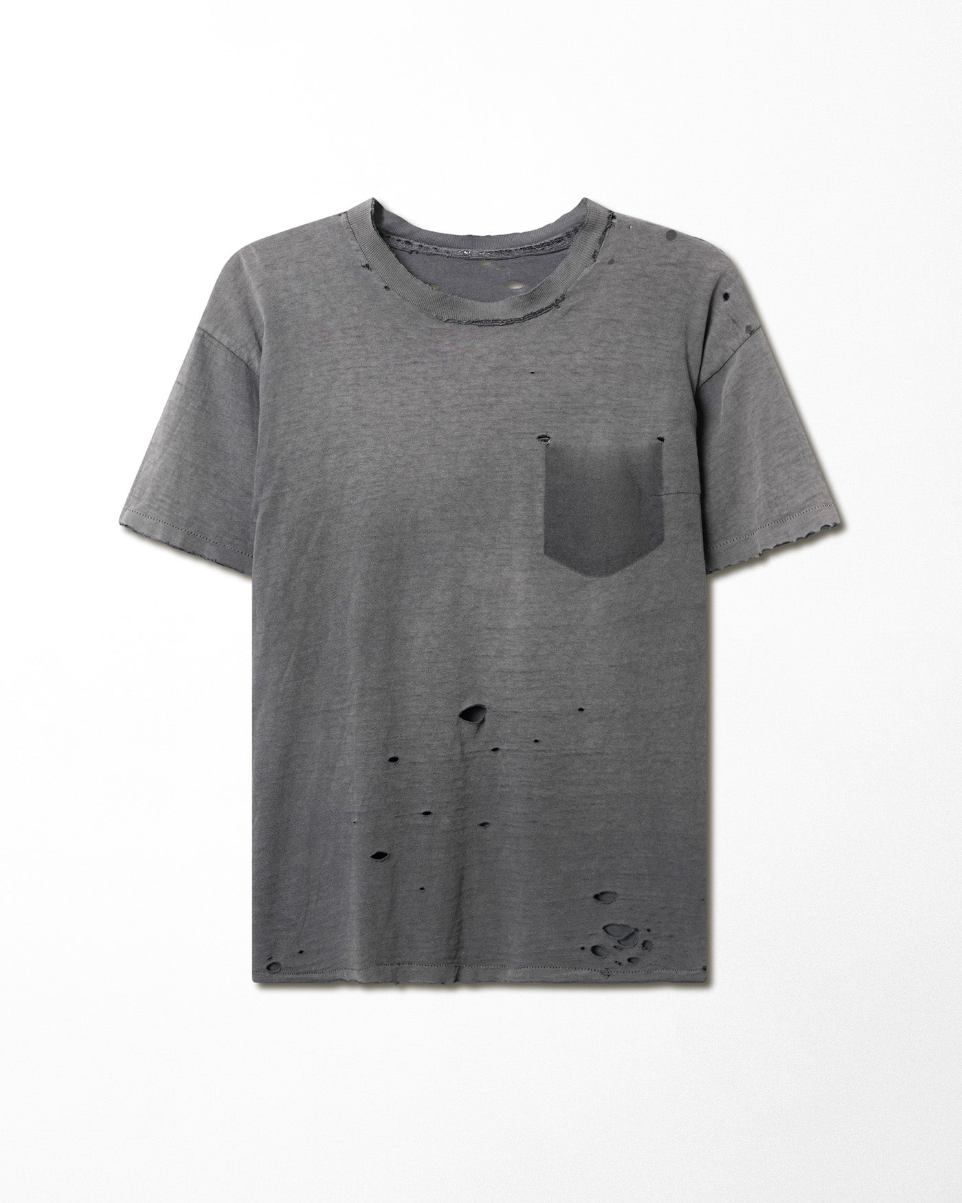 "WINSTON" GREY FADED DISTRESSED T-SHIRT