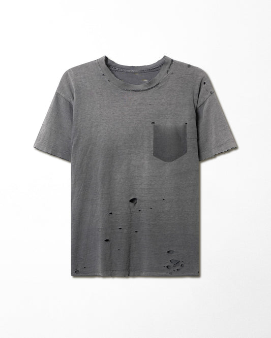"WINSTON" GREY FADED DISTRESSED T-SHIRT