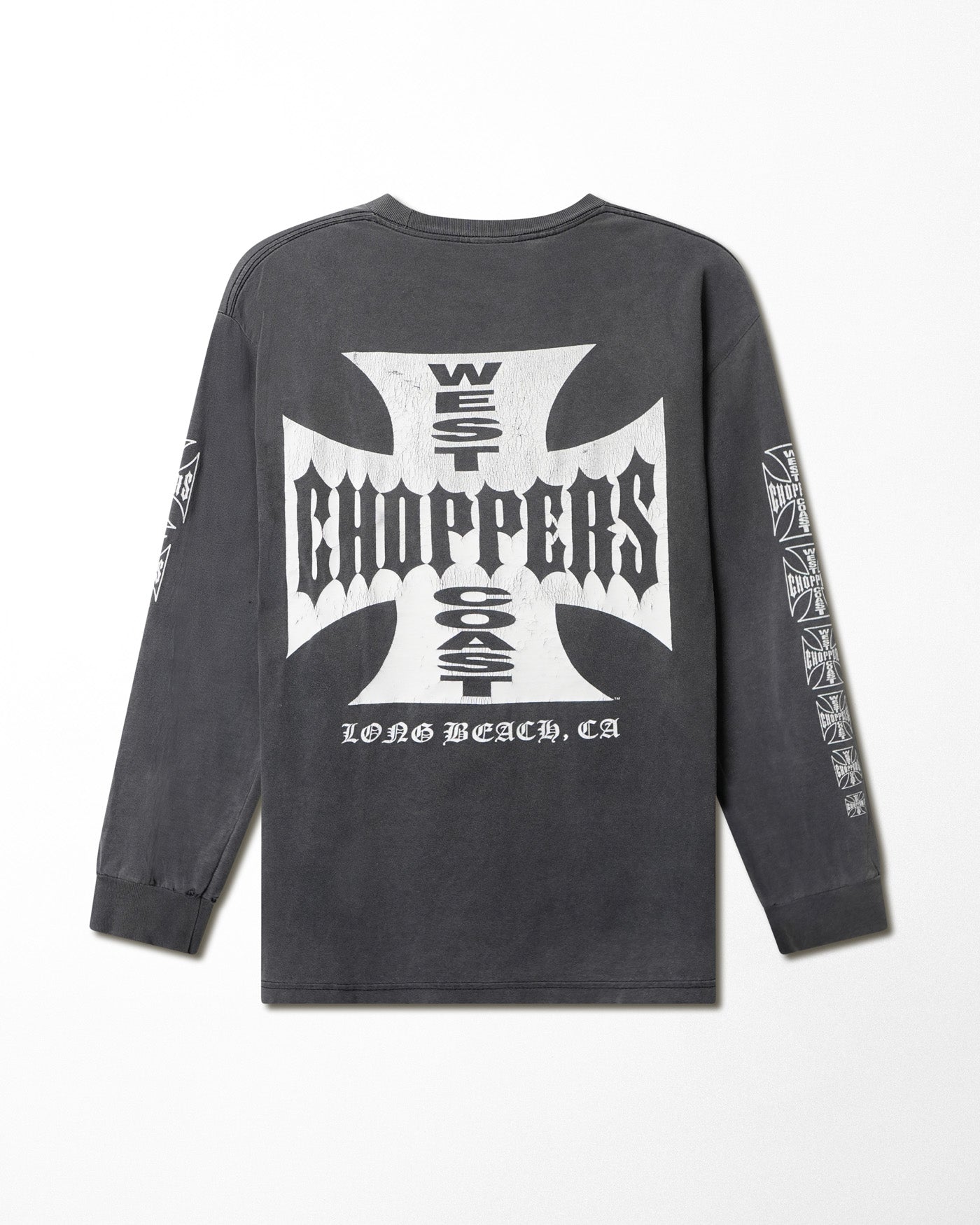 ALSTYLE WEST COAST CHOPPERS "CLASSIC LOGO" GREY FADED LONG SLEEVE T-SHIRT