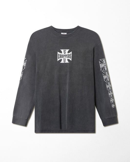 ALSTYLE WEST COAST CHOPPERS "CLASSIC LOGO" GREY FADED LONG SLEEVE T-SHIRT