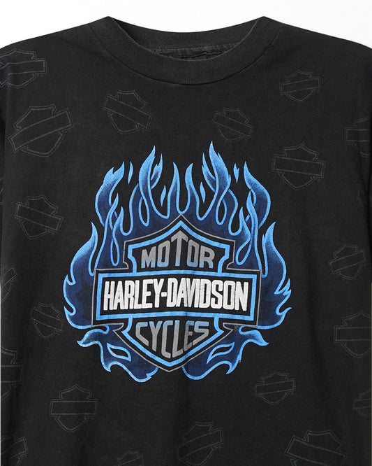 HARLEY DAVIDSON "BLUE FLAMES" BLACK T-SHIRT