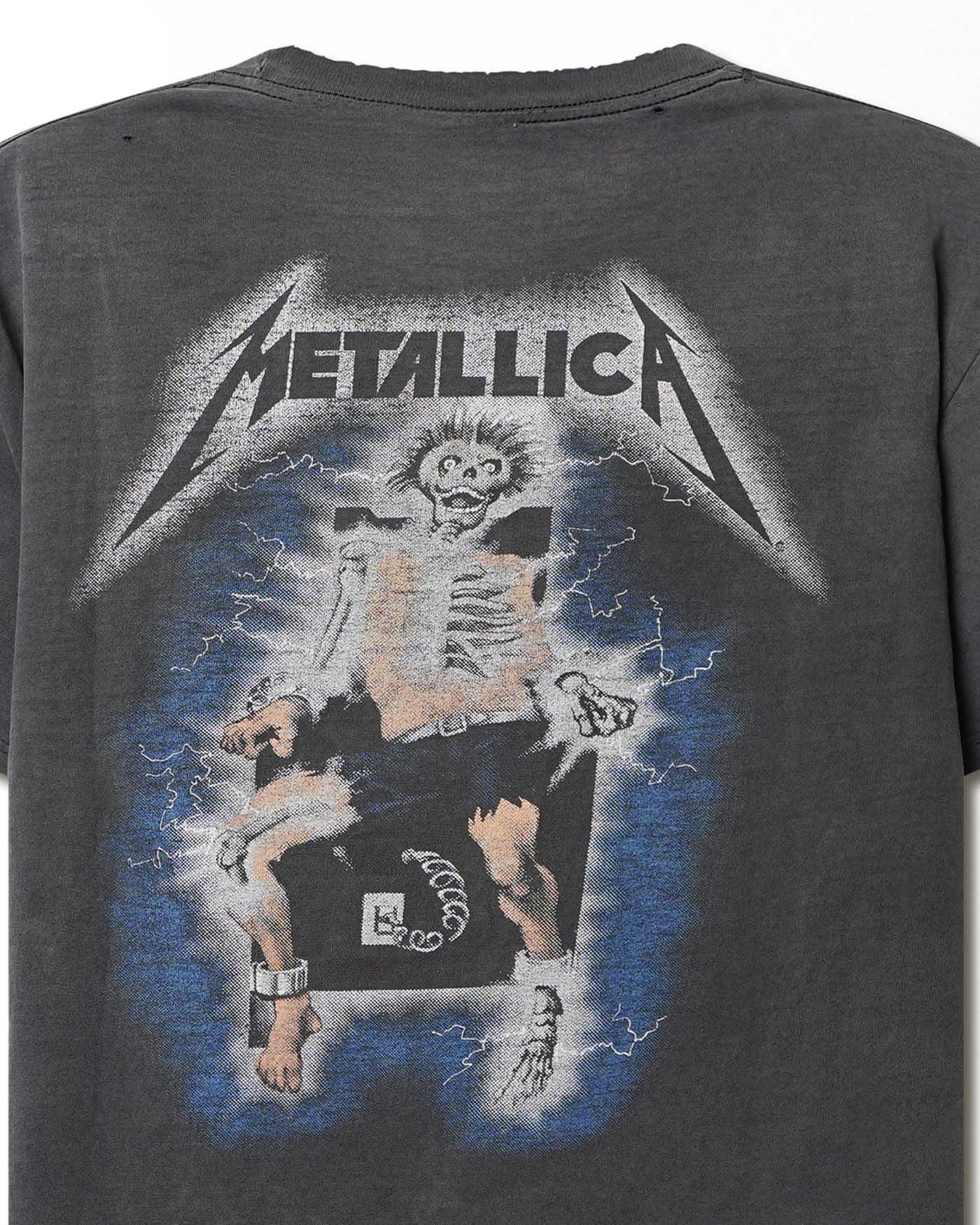 "METALLICA RIDE THE LIGHTNING" BLACK FADED DISTRESSED T-SHIRT