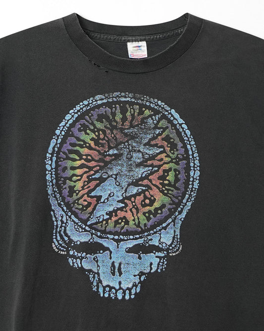 FRUIT OF THE LOOM "GRATEFUL DEAD" BLACK FADED DISTRESSED T-SHIRT