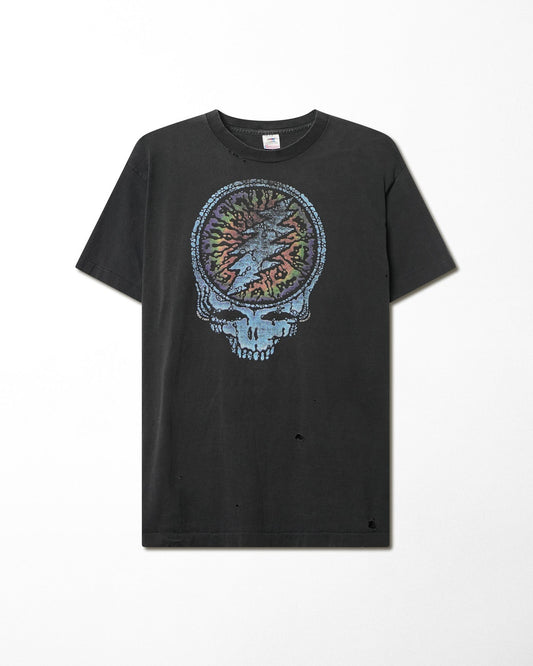 FRUIT OF THE LOOM "GRATEFUL DEAD" BLACK FADED DISTRESSED T-SHIRT
