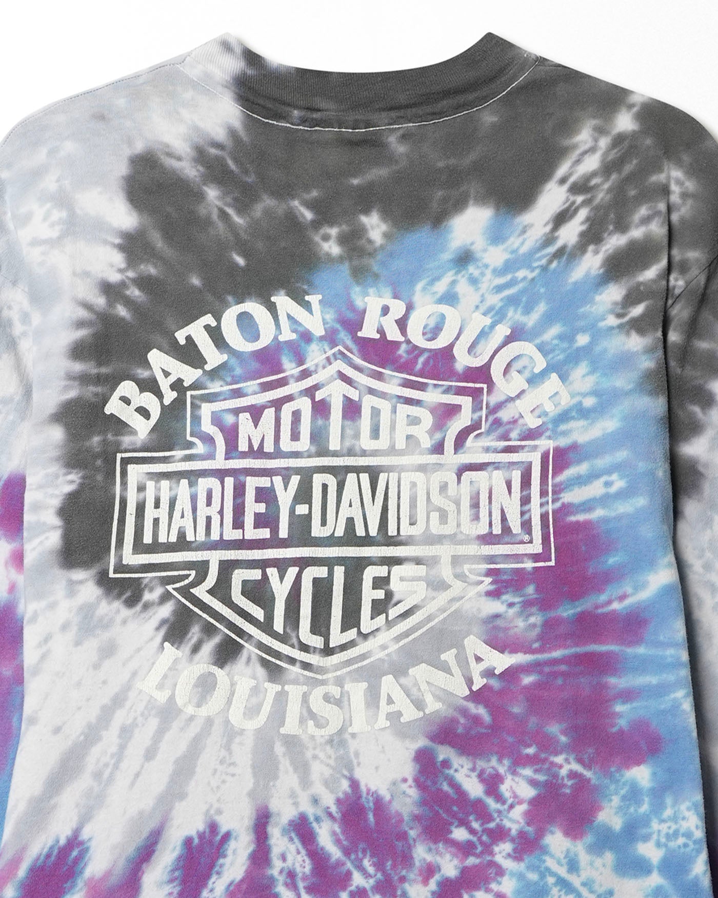 HARLEY DAVIDSON "BATON ROUGE" TIE DYE LONG SLEEVE T-SHIRT