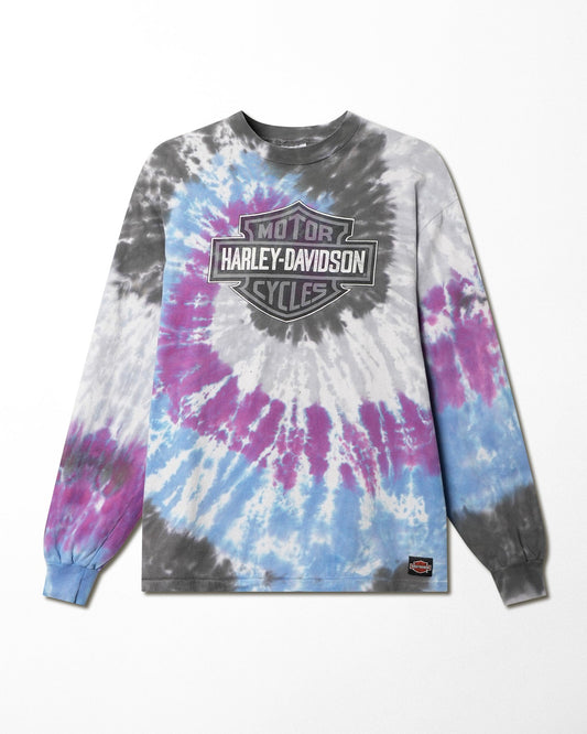 HARLEY DAVIDSON "BATON ROUGE" TIE DYE LONG SLEEVE T-SHIRT