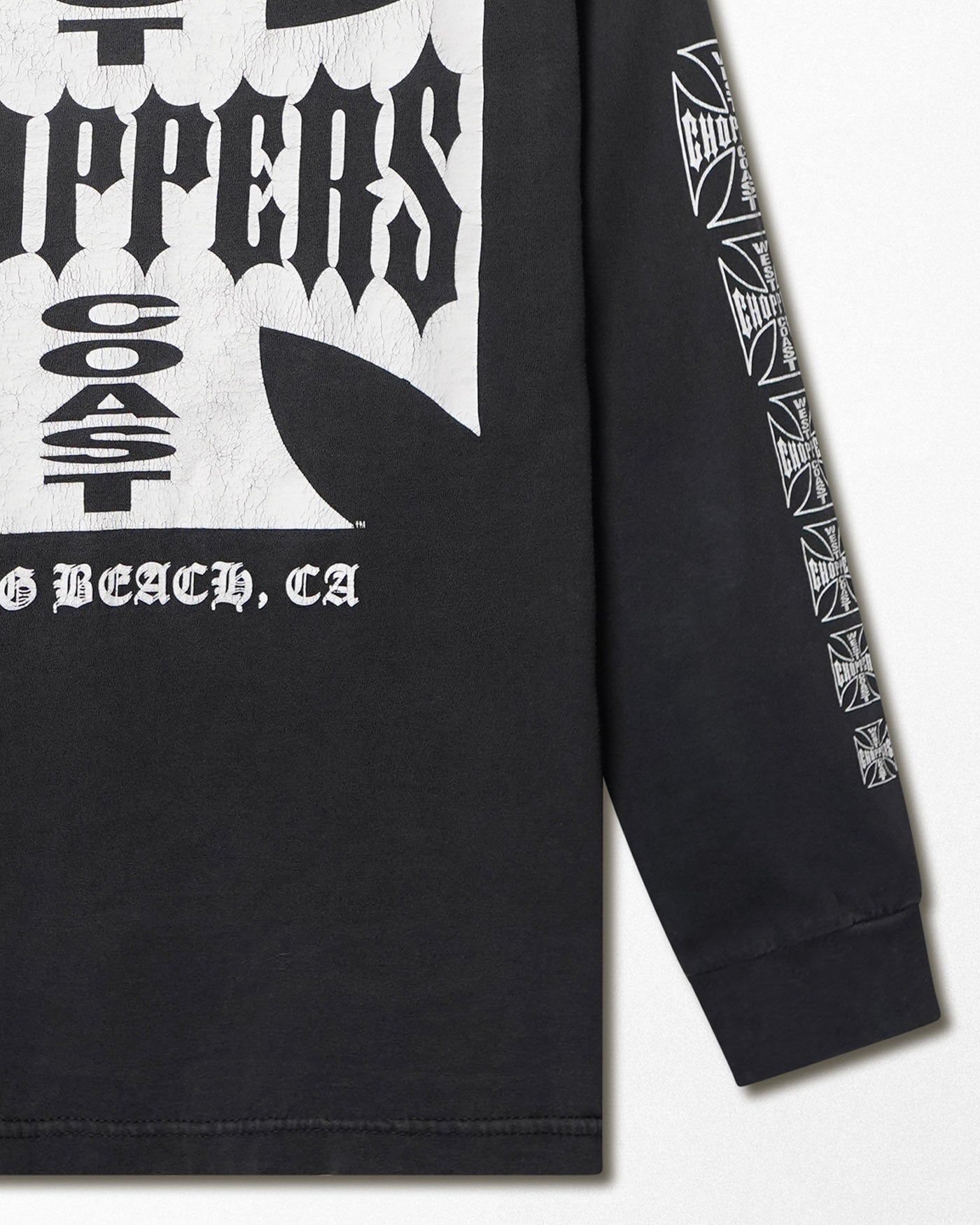 ALSTYLE WEST COAST CHOPPERS "CLASSIC LOGO" BLACK FADED LONG SLEEVE T-SHIRT