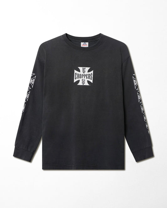 ALSTYLE WEST COAST CHOPPERS "CLASSIC LOGO" BLACK FADED LONG SLEEVE T-SHIRT