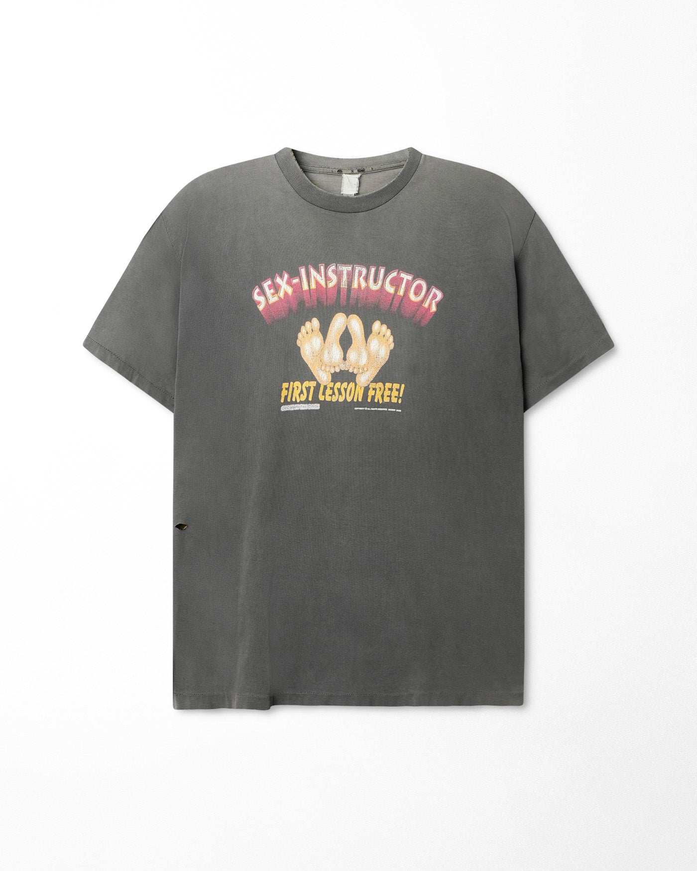 "SEX INSTRUCTOR" GREY FADED T-SHIRT