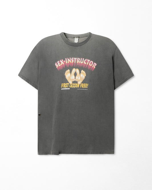 "SEX INSTRUCTOR" GREY FADED T-SHIRT