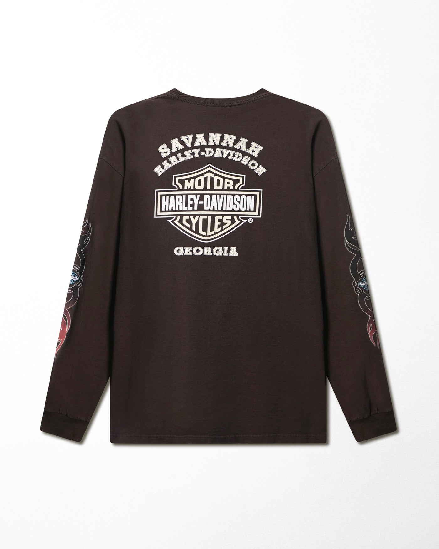 HARLEY-DAVIDSON "LONGHORN SKULL" BROWN LONGSLEEVE T-SHIRT