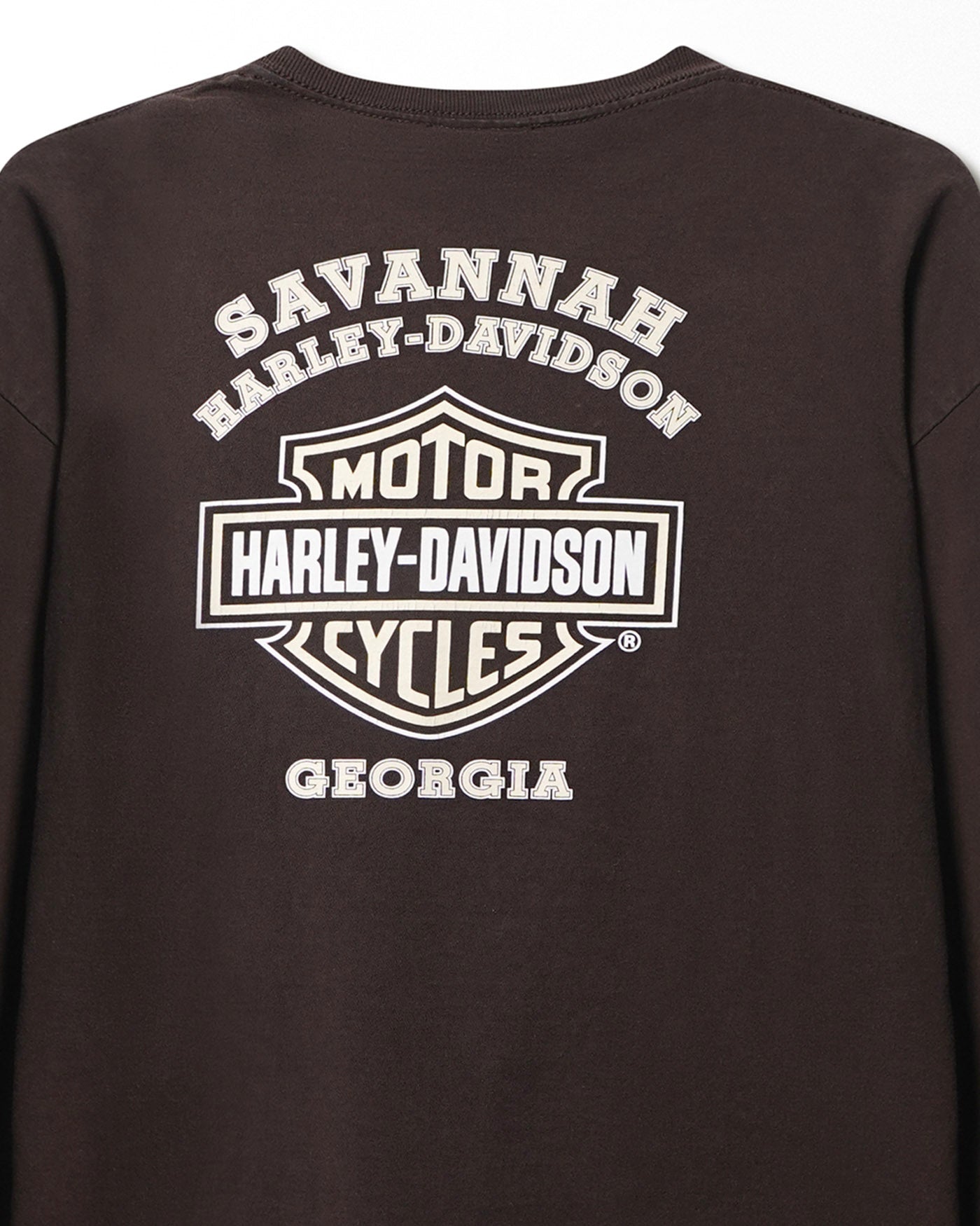 HARLEY-DAVIDSON "LONGHORN SKULL" BROWN LONGSLEEVE T-SHIRT