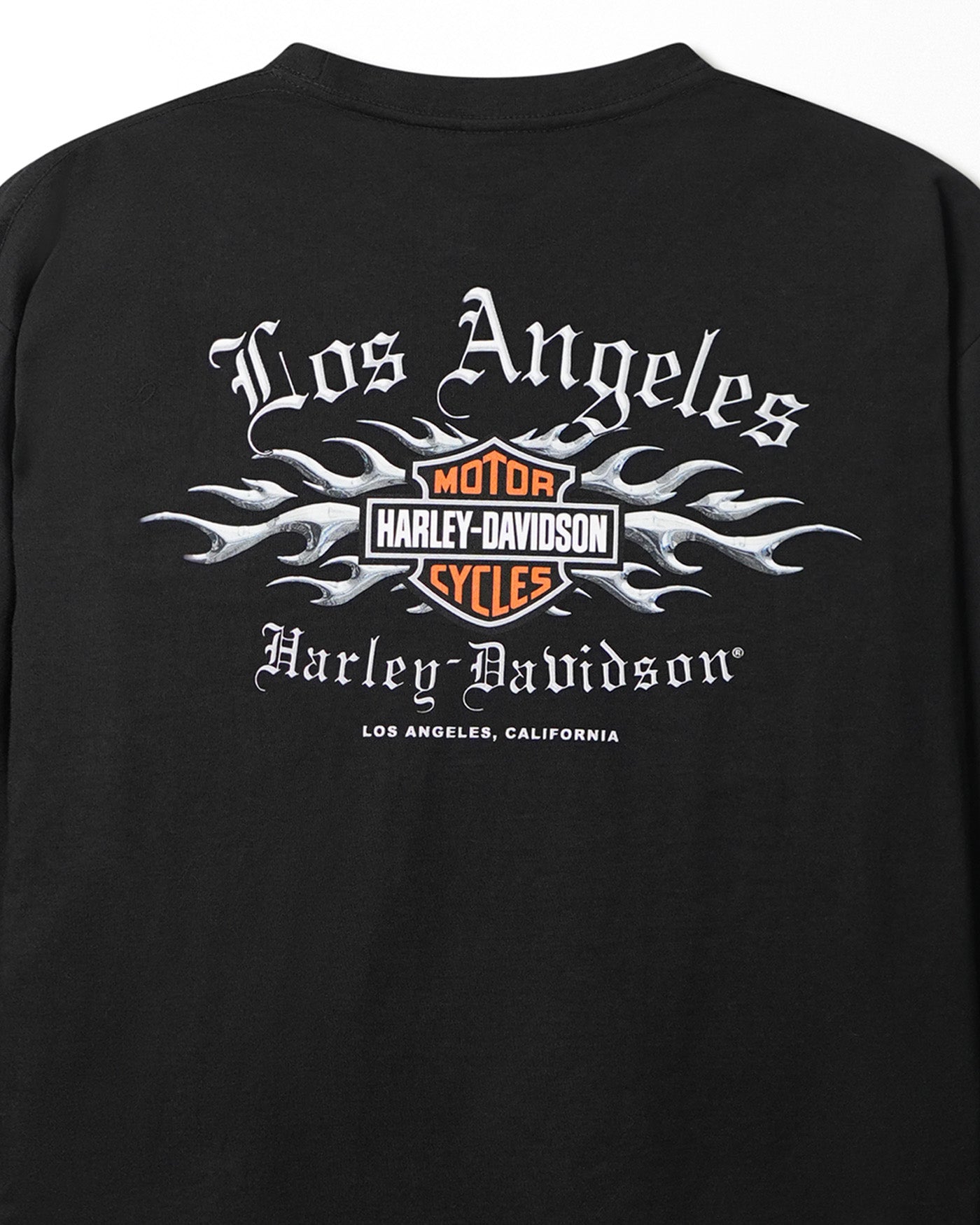 HARLEY DAVIDSON "GREEN FLAMES" BLACK LONG SLEEVE T-SHIRT