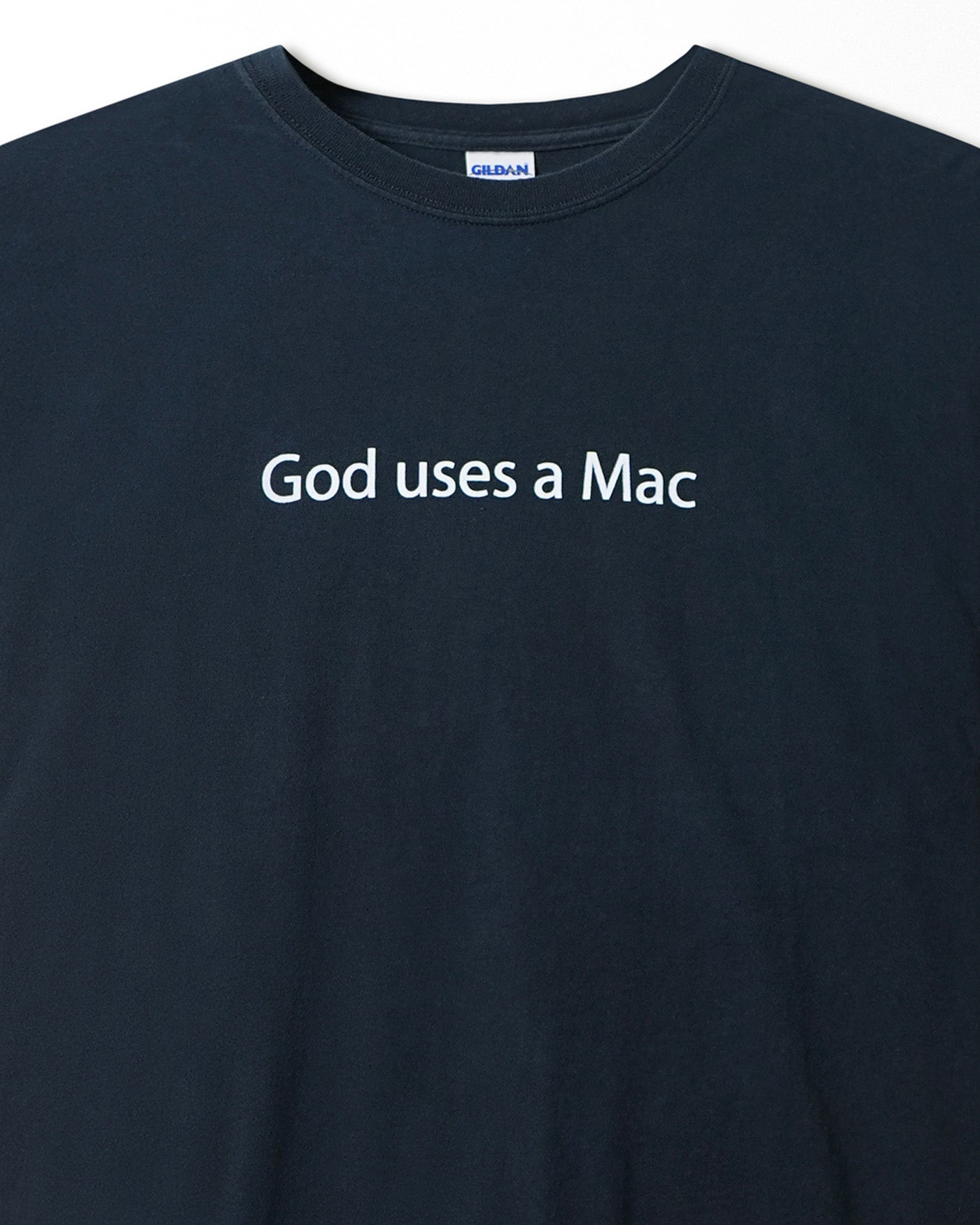 GILDAN "GOD USES A MAC"  BLUE T-SHIRT