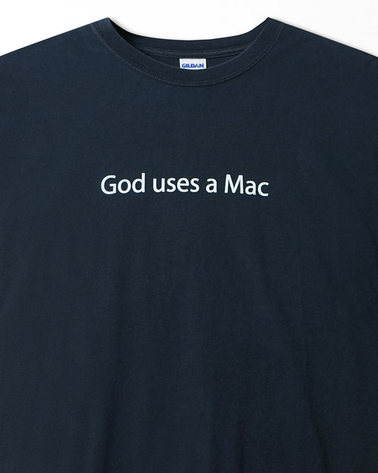 GILDAN "GOD USES A MAC"  BLUE T-SHIRT