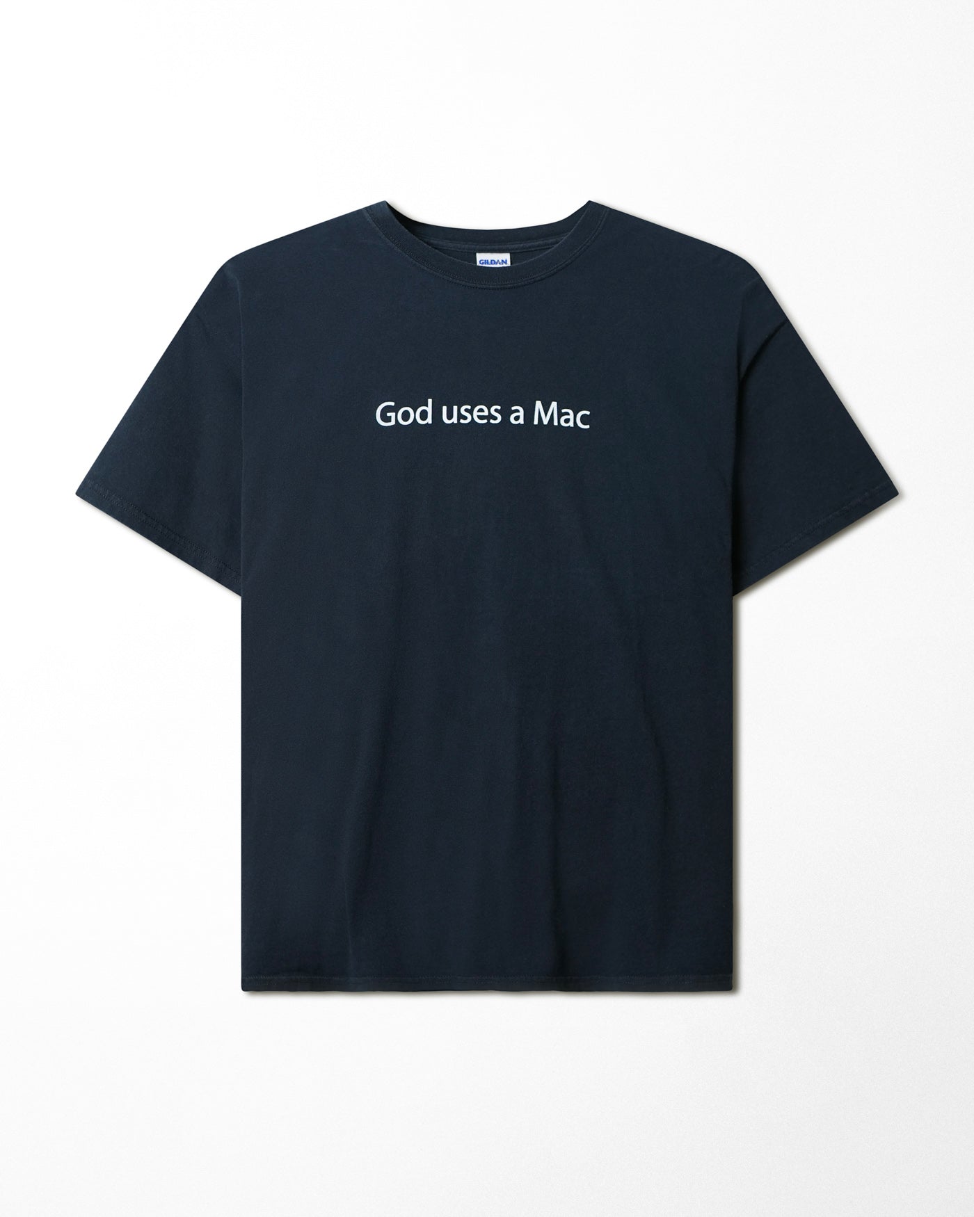 GILDAN "GOD USES A MAC"  BLUE T-SHIRT