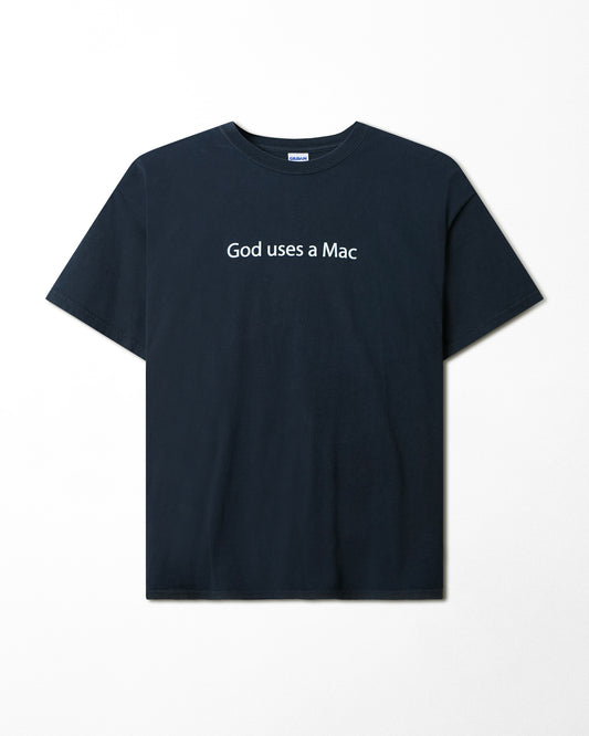 GILDAN "GOD USES A MAC"  BLUE T-SHIRT