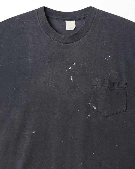 MUSCLE FADED BLACK POCKET TANK TOP