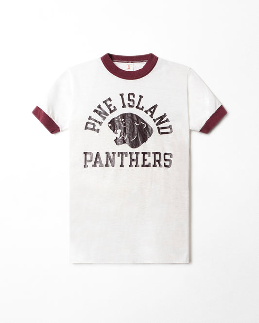 SOFFE ATHLETIC "PINE ISLAND PANTHERS" WHITE RINGER T-SHIRT