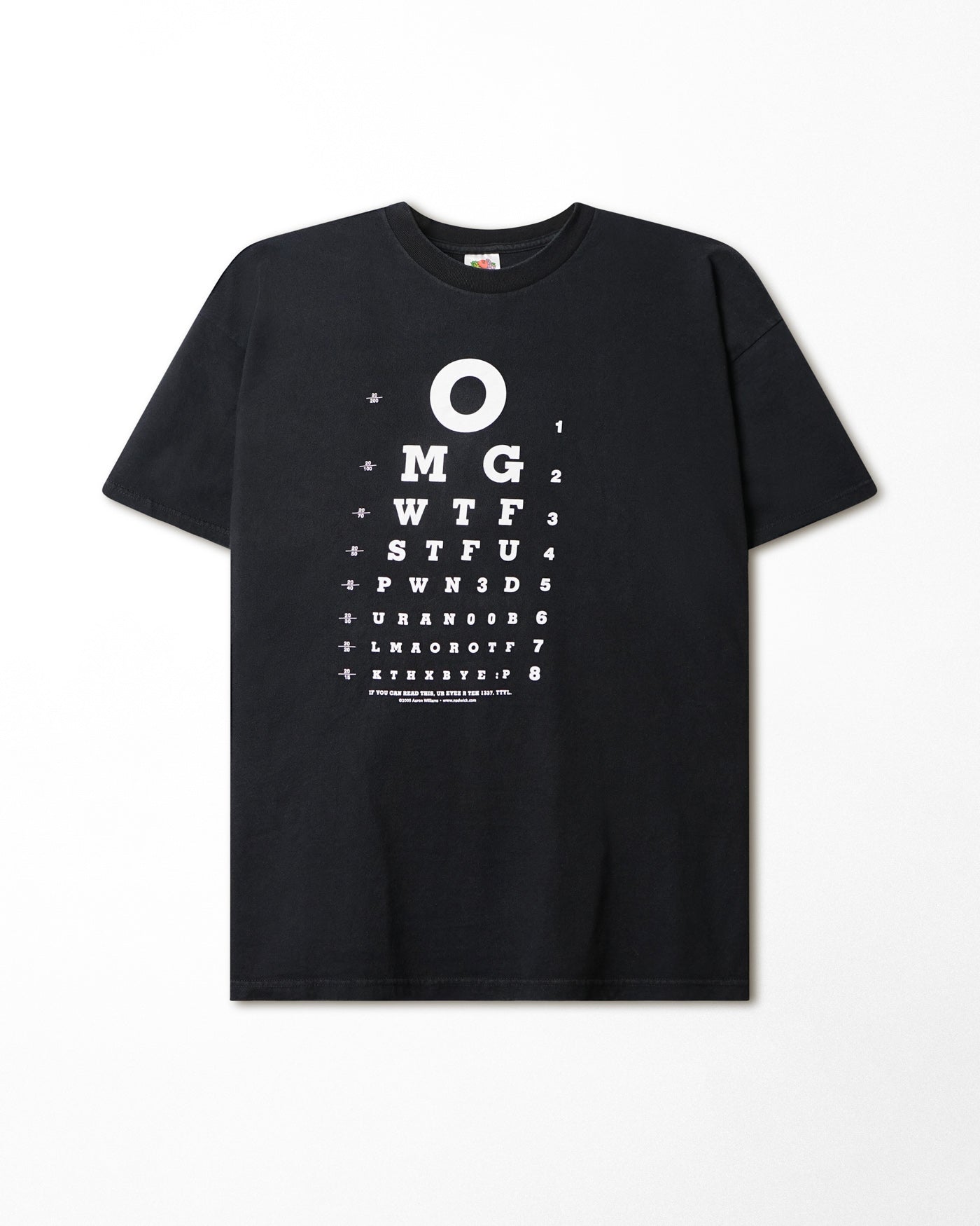 FRUIT OF THE LOOM "OMG" BLACK T-SHIRT