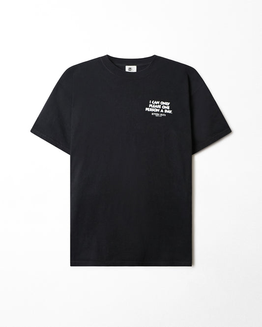 MR BUHO "I CAN ONLY PLEASE ONE PERSON" BLACK T-SHIRT