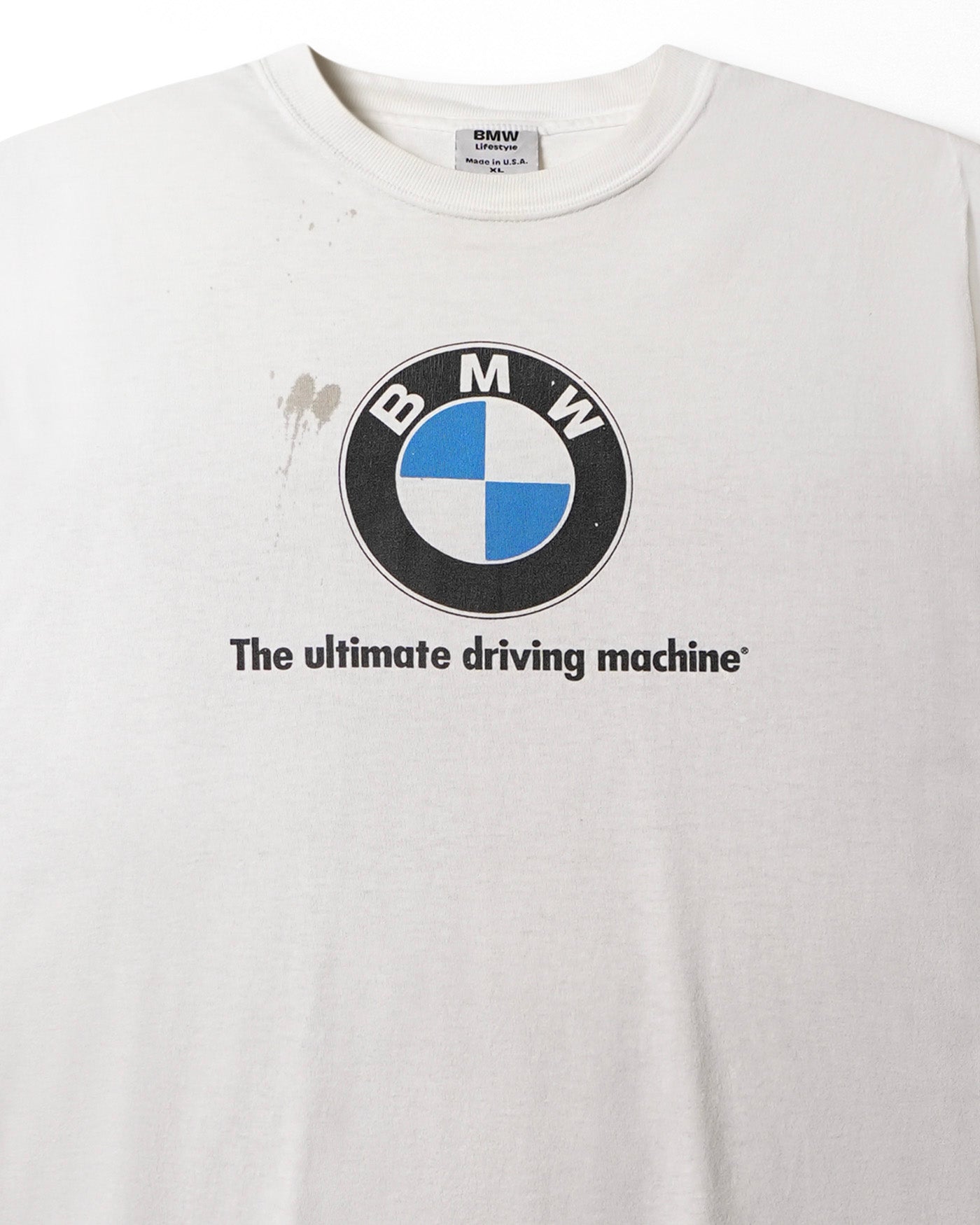 BMW “THE ULTIMATE DRIVING MACHINE” WHITE STAINED T-SHIRT