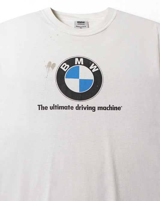 BMW “THE ULTIMATE DRIVING MACHINE” WHITE STAINED T-SHIRT