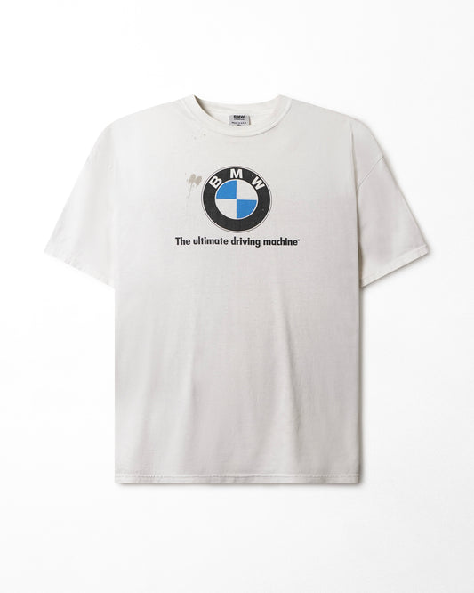 BMW “THE ULTIMATE DRIVING MACHINE” WHITE STAINED T-SHIRT