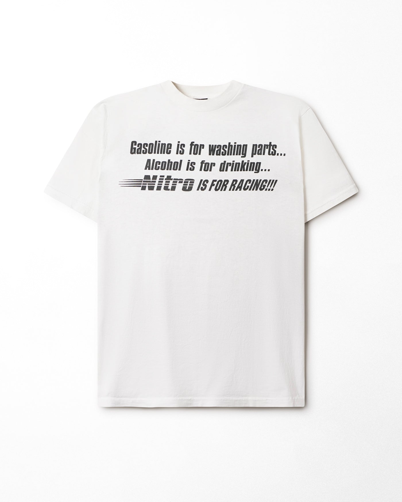HUGGER SPORTSWEAR "NITRO" WHITE T-SHIRT