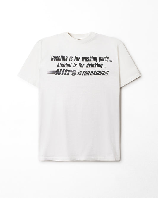 HUGGER SPORTSWEAR "NITRO" WHITE T-SHIRT