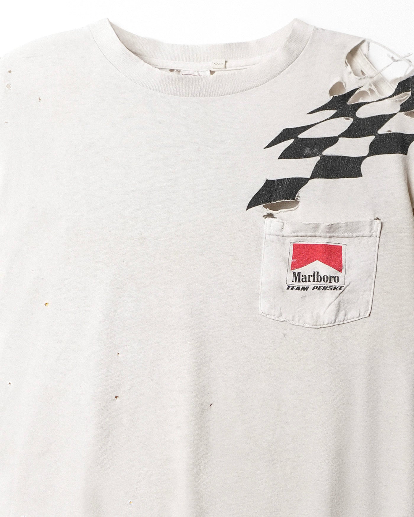 DELTA "MARLBORO" WHITE DISTRSSED POCKET T-SHIRT