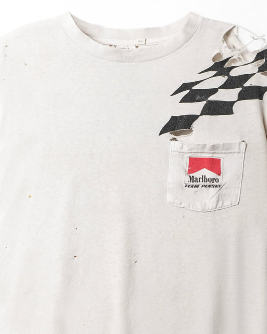 DELTA "MARLBORO" WHITE DISTRSSED POCKET T-SHIRT