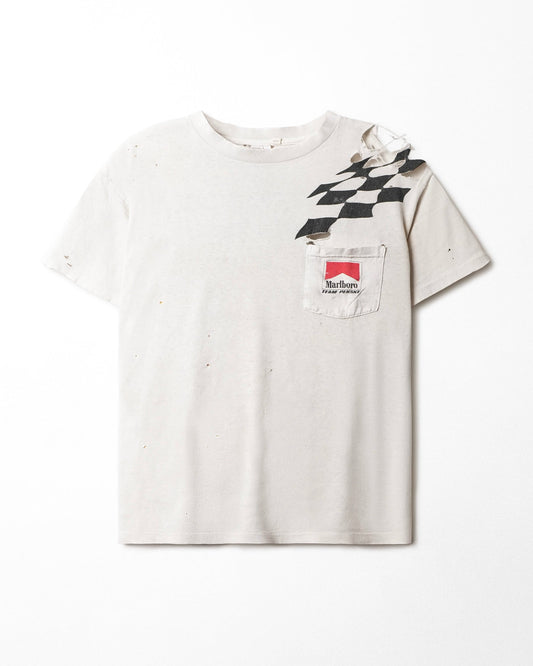 DELTA "MARLBORO" WHITE DISTRSSED POCKET T-SHIRT