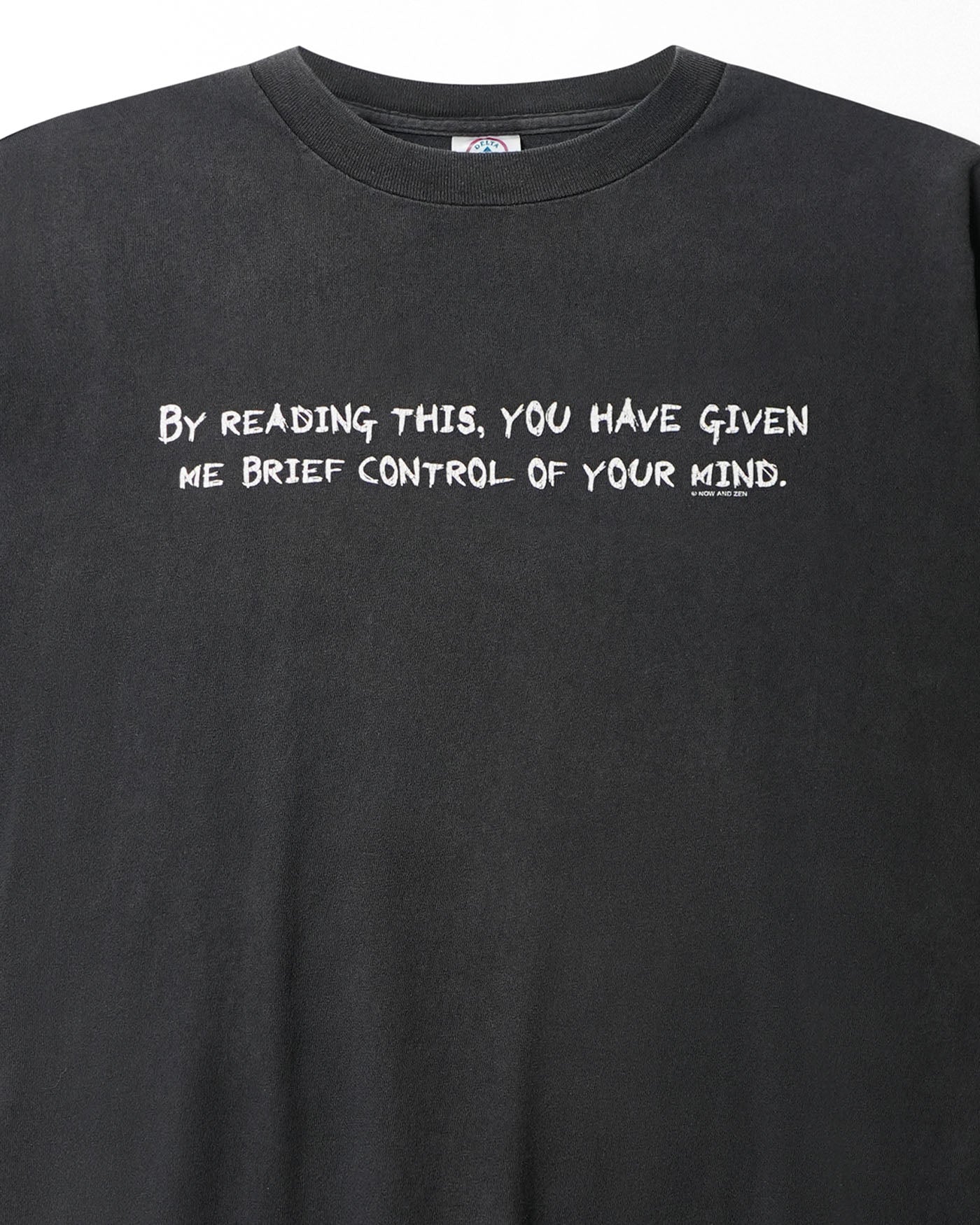 DELTA "BY READING THIS" BLACK FADED T-SHIRT