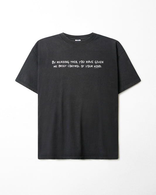 DELTA "BY READING THIS" BLACK FADED T-SHIRT