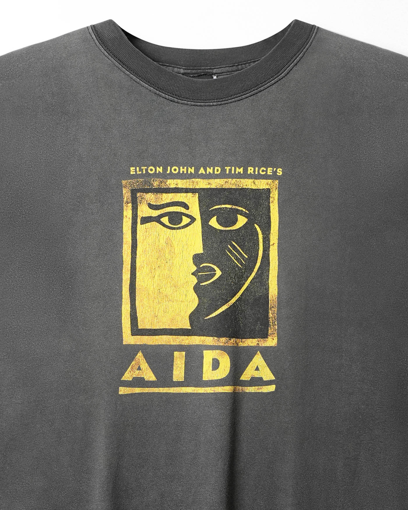 "ELTON JOHN AND TIM RICE'S AIDA" BLACK FADED T-SHIRT