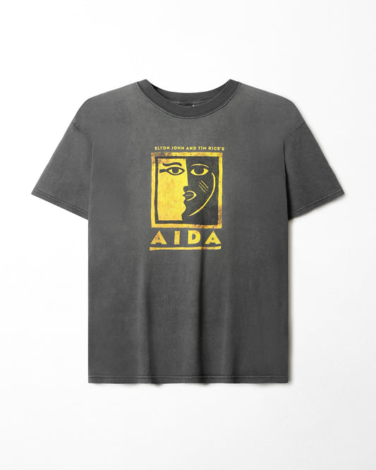 "ELTON JOHN AND TIM RICE'S AIDA" BLACK FADED T-SHIRT